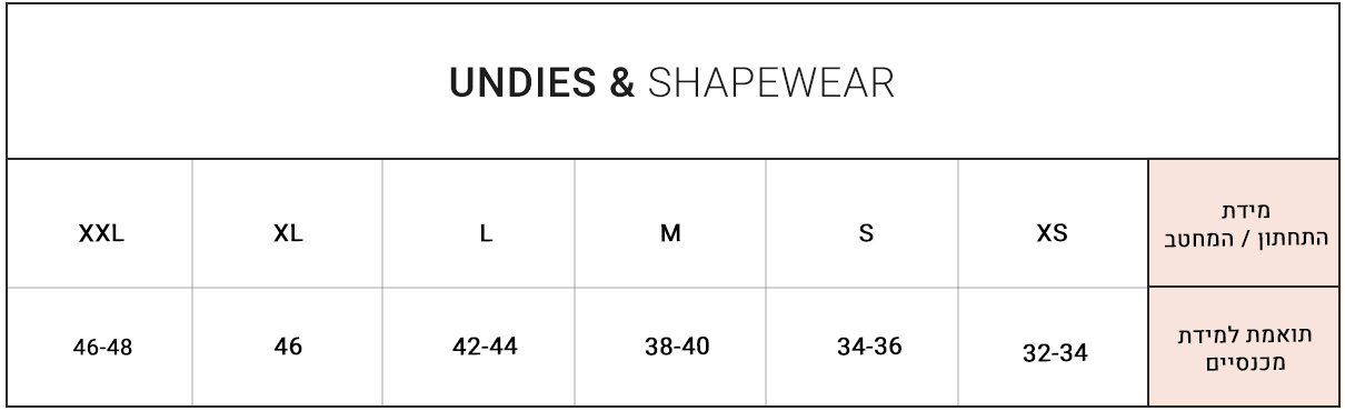 Size Guide Table